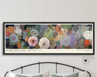 Henri Matisse Inspired Floral Canvas Print Modern Abstract Botanical Art Colorful Wall Decor