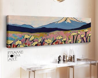 Impresión de paisaje botánico moderno de mediados de siglo: Arte mural de flores silvestres