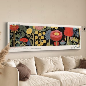 Yayoi Kusama Style Floral Framed Poster: Japanese Gallery Wall Art