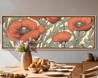 William Morris pimpernel bloemen ingelijste canvasprint: vintage wandkunst wandtapijten