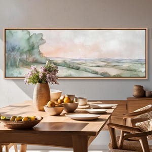Abstract Wildflowers Landscape Print: Watercolor Pastoral Wall Art