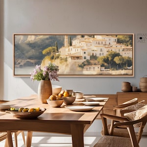 Amalfi Coast Italy Print: Panoramic Beach Landscape, Coastal Wall Art