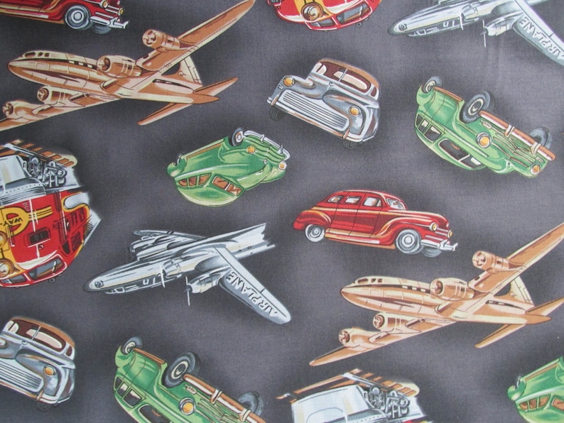 yards Michael Miller Retro Fabric Way to Go Retro Transportation Fabric
