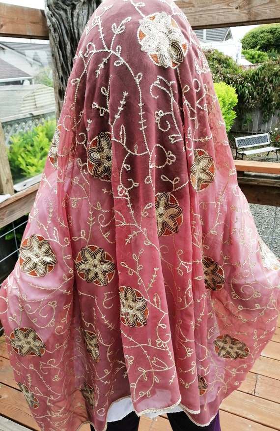 FREE SHIPPING!! Pale Mauve Sequins Vintage Dupatta