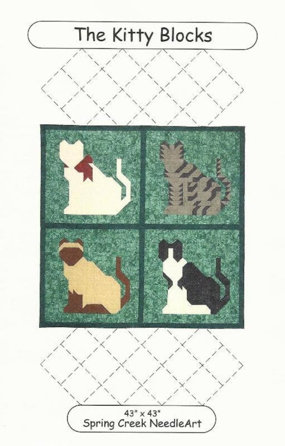 The Kitty Blocks Quilt Pattern From Spring Creek Needleart Etsy