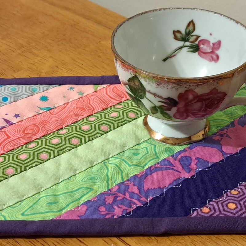 Mug Rug Large Quilted Mug Rug - Etsy