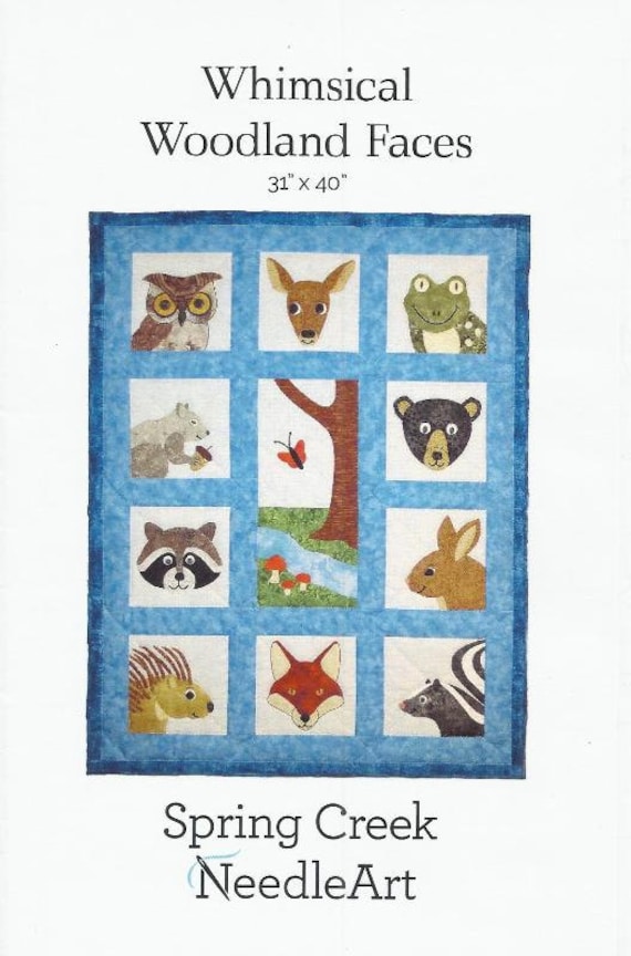 Woodland Wall Hanging Quilt Pattern Whimsical Woodland Faces Etsy