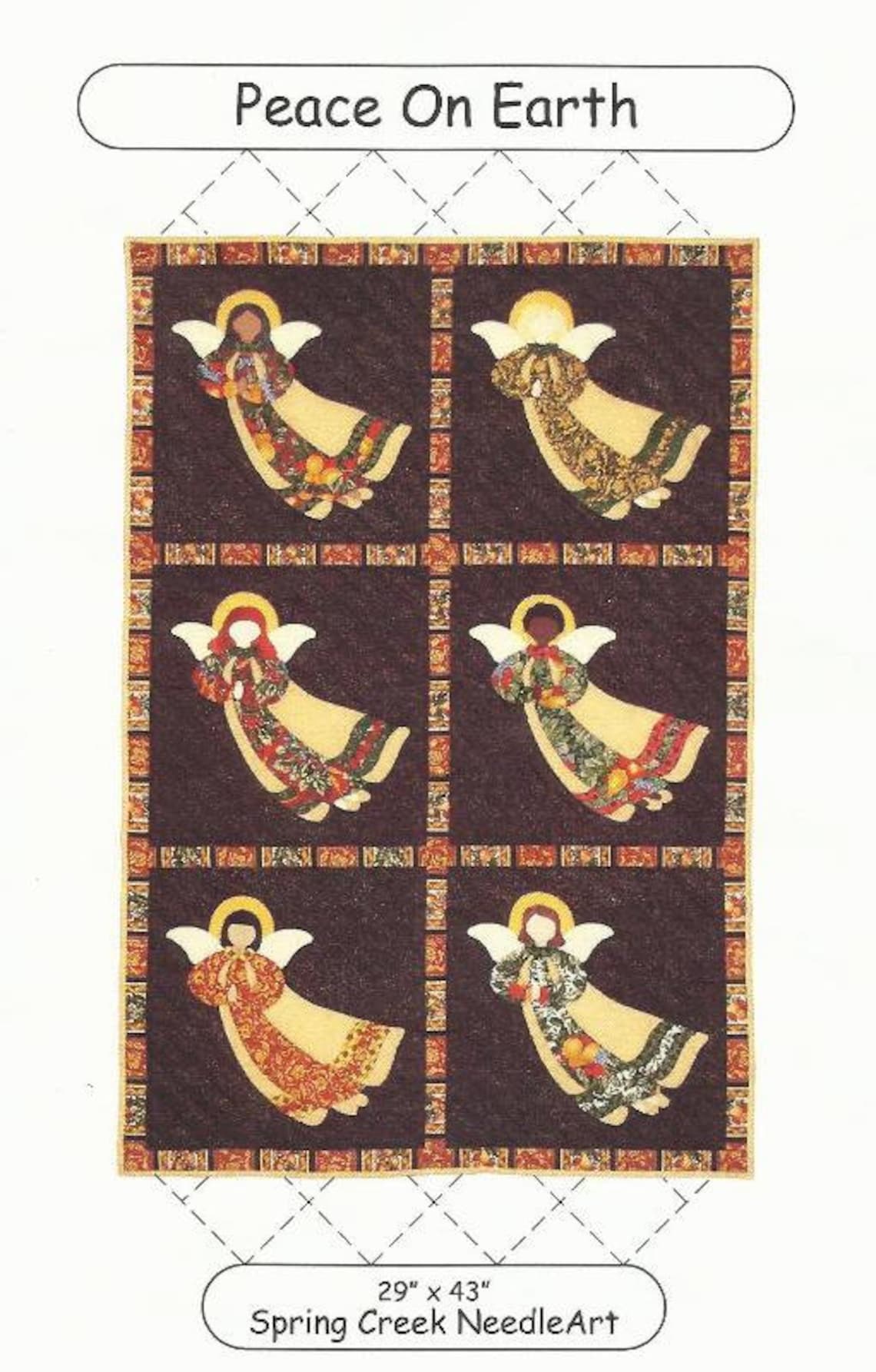 Quilt Pattern PEACE ON EARTH Angel Applique Pattern Will Etsy