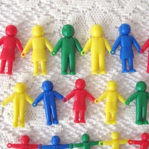 21 Mini Hard Plastic Stand Up People with Interlocking Hands, Miniature Stand Up Plastic People for Dollhouses and Crafts, Free Shipping image 2