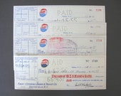 1950 39 s Set of Four (4) Pepsi Cola Cancelled Checks, Pepsi Cola Bottling Co. of Selma, Inc., Pepsi Cola Cancelled Checks, Free Shipping