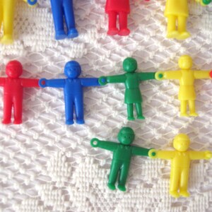 21 Mini Hard Plastic Stand Up People with Interlocking Hands, Miniature Stand Up Plastic People for Dollhouses and Crafts, Free Shipping image 4