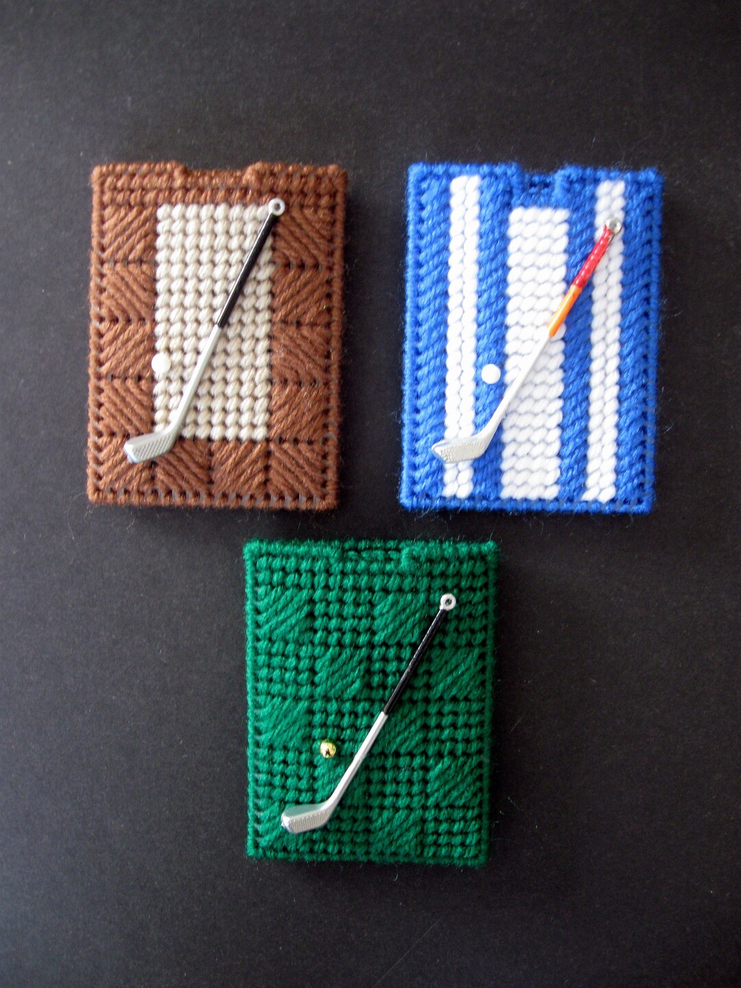 Plastic Canvas Golfers Gift Card Holder, Needlepoint Golf Club Gift