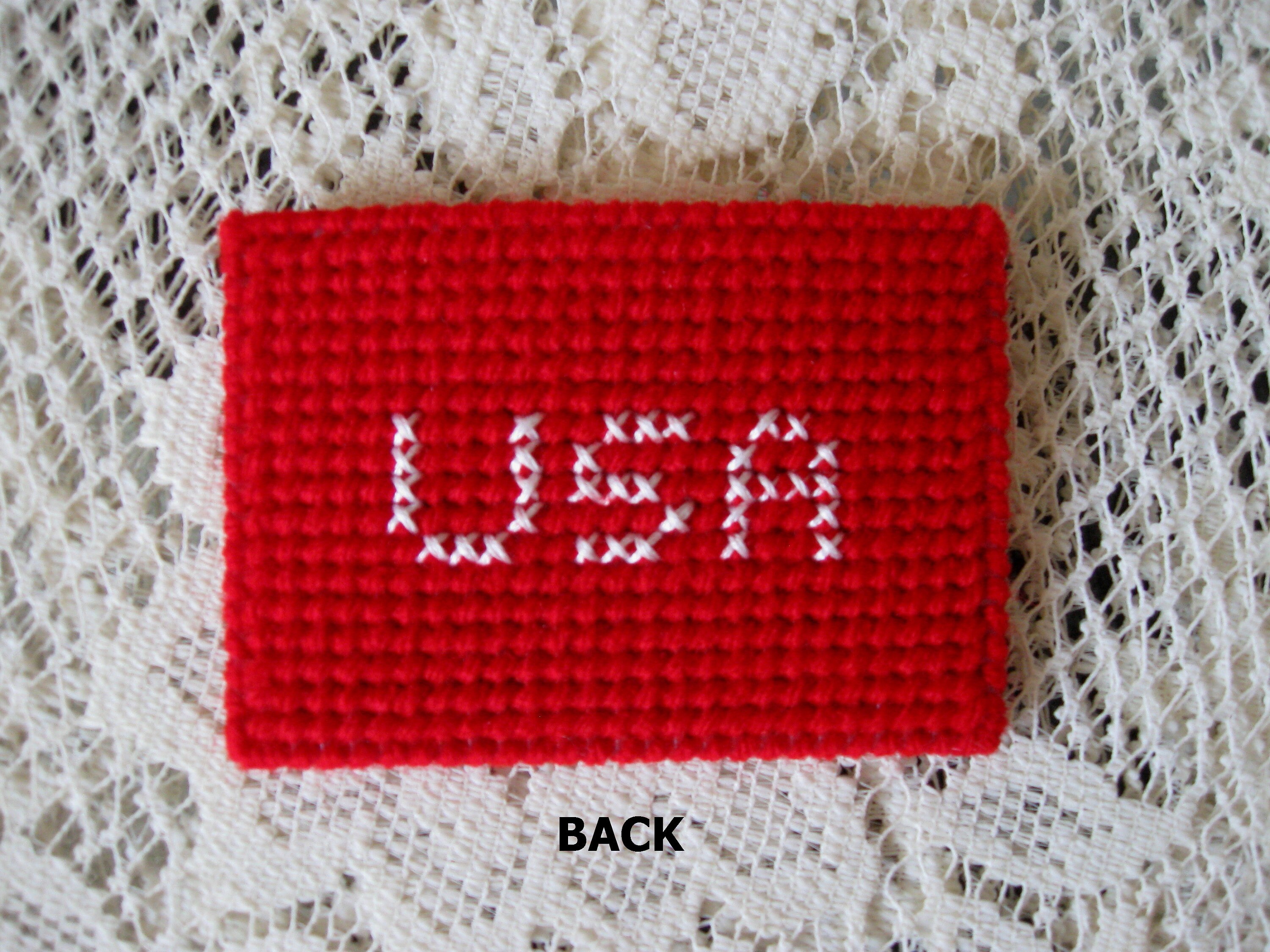 Plastic Canvas American Flag Gift Card Holder, Needlepoint Patriotic