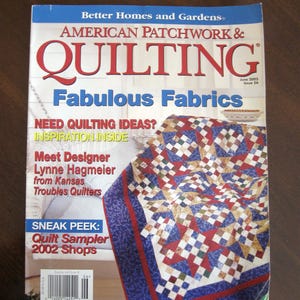 June 2002 American Patchwork & Quilting Magazine - Better Homes and Gardens Quilting Magazine Issue 56 - June 2002 Quilting Patterns
