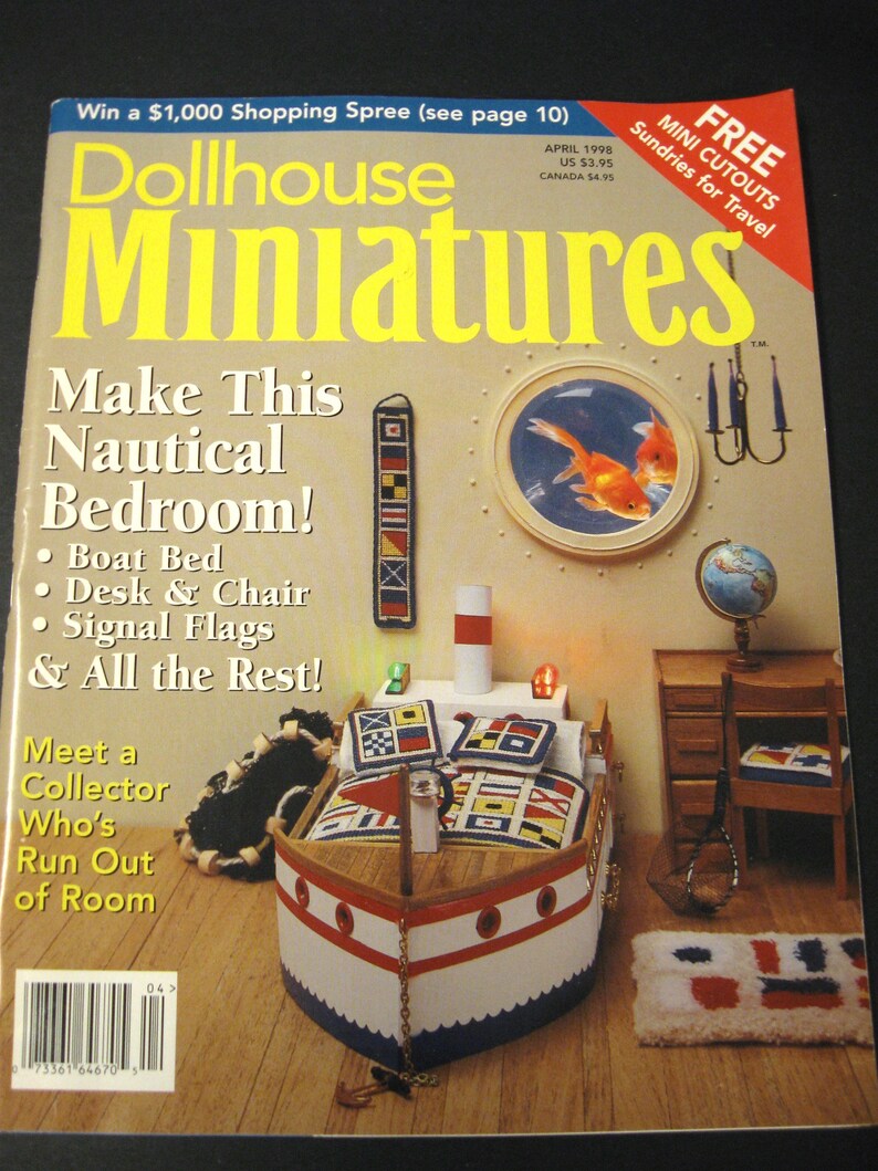Dollhouse Miniature Vintage Magazines Books Lot of 3