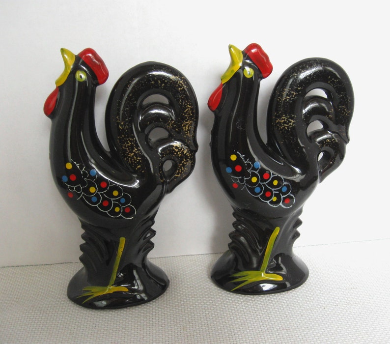 Vintage Rooster Salt and Pepper Shakers Made in Japan Etsy