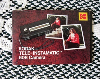 Kodak Tele-Instamatic 608 Camera Vintage Manual, Vintage Kodak Tele-Instamatic 608 Camera Owners Manual, Free Shipping