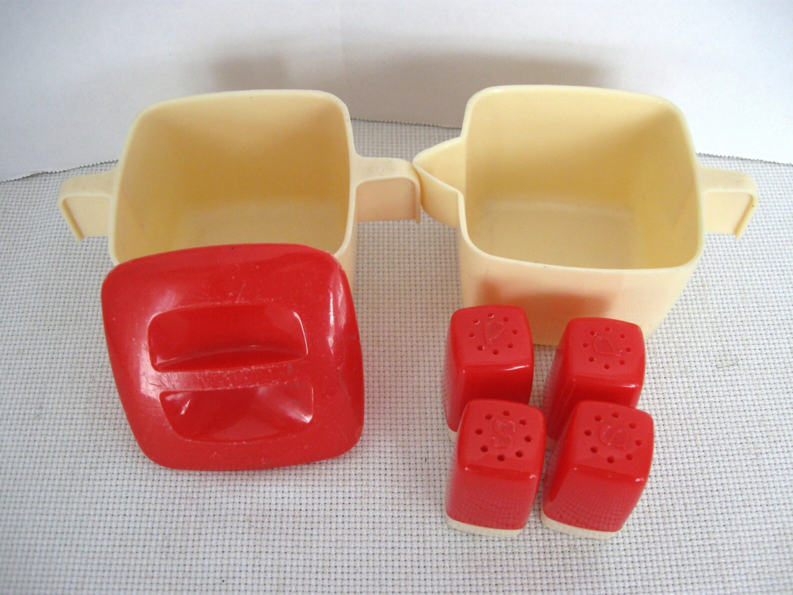 Vintage Plastic Sugar and Creamer Set con dos juegos de Etsy España