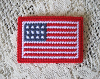 Plastic Canvas American Flag Gift Card Holder, Needlepoint Patriotic American Flag Money Holder, Patriotic Gift Card Holder, Free Shipping