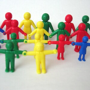 21 Mini Hard Plastic Stand Up People with Interlocking Hands, Miniature Stand Up Plastic People for Dollhouses and Crafts, Free Shipping image 8