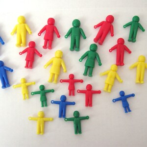 21 Mini Hard Plastic Stand Up People with Interlocking Hands, Miniature Stand Up Plastic People for Dollhouses and Crafts, Free Shipping image 9