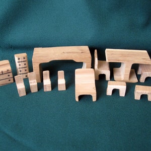 Lot of 13 Pieces Unpainted Wood Dollhouse Furniture - Miniature Wood Tables and Chairs - Unpainted Wood Miniature Furniture - Free Shipping