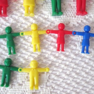 21 Mini Hard Plastic Stand Up People with Interlocking Hands, Miniature Stand Up Plastic People for Dollhouses and Crafts, Free Shipping image 5