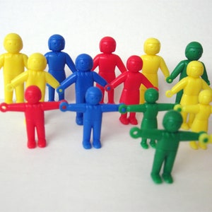 21 Mini Hard Plastic Stand Up People with Interlocking Hands, Miniature Stand Up Plastic People for Dollhouses and Crafts, Free Shipping image 7