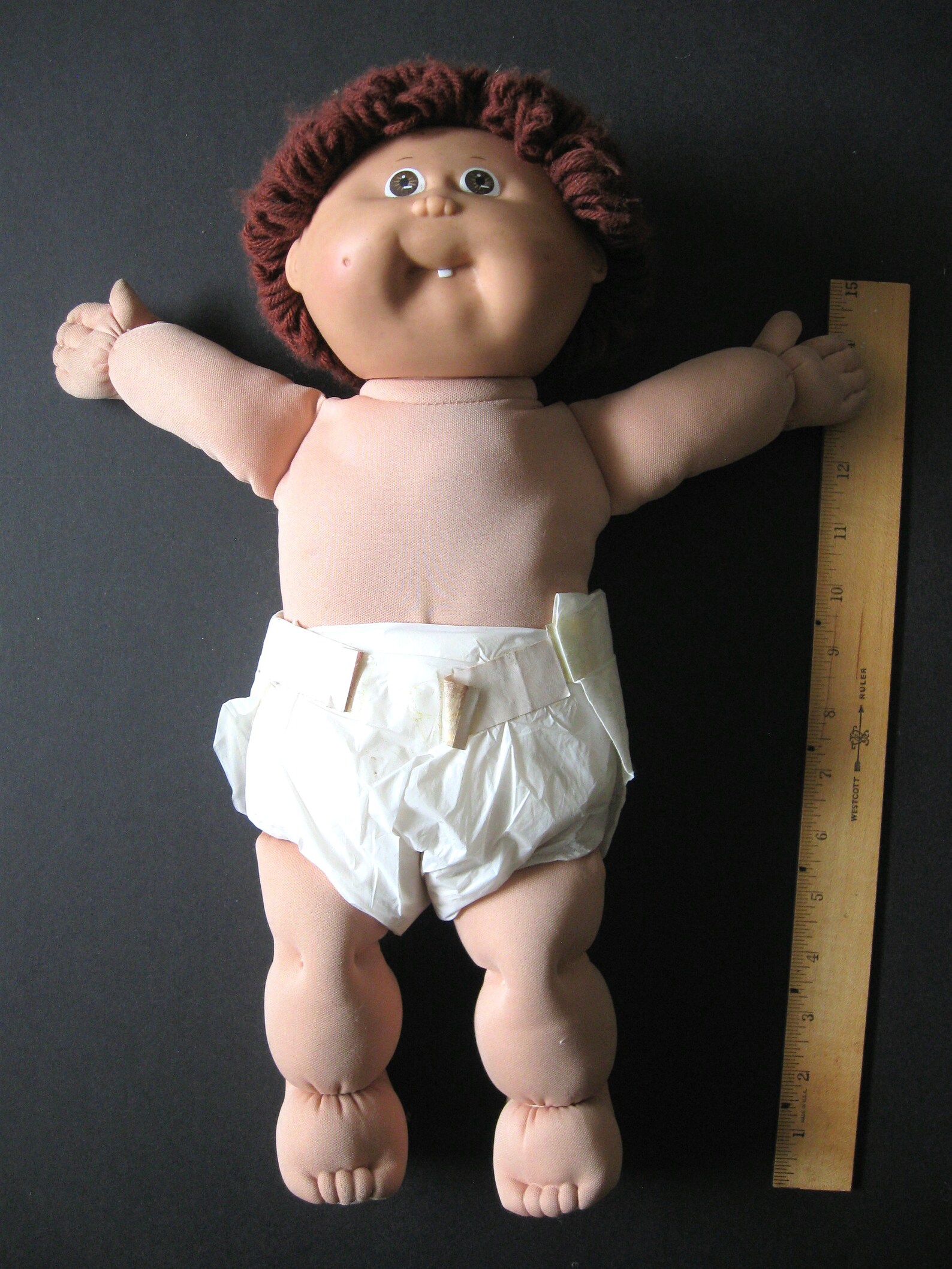 Vintage Cabbage Patch Kid Doll Brown Hair Brown Eyes Diaper Etsy