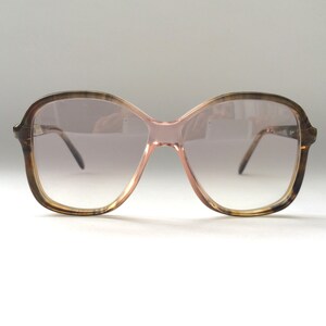 80s Vintage Brown Stripe Stone Pattern Nerdy Teen NOS Sunglasses