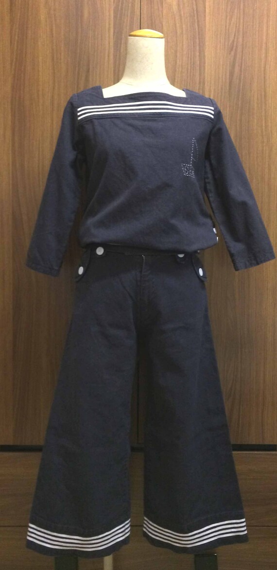 Vintage Sailor Navy Female Suit Pant Set Size XS … - image 2