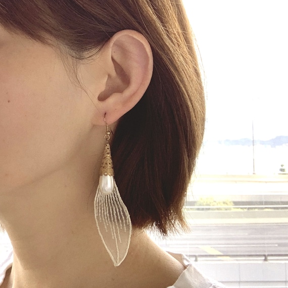 Vintage Filigree Pearl Drop Earrings Lace Pearl Ea