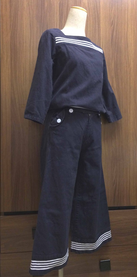 Vintage Sailor Navy Female Suit Pant Set Size XS … - image 3