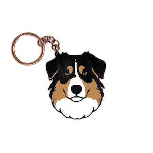 Australian Shepherd Keychain Dog Mom Gift Black Tri - Aussie Love