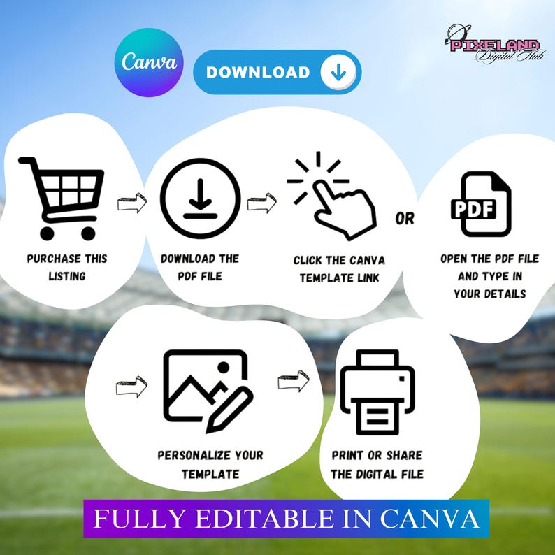 Editable Football Game Ticket Template (digital Download) Etsy