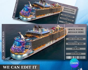 Editable Cruise Surprise Ticket Template (Digital Download)