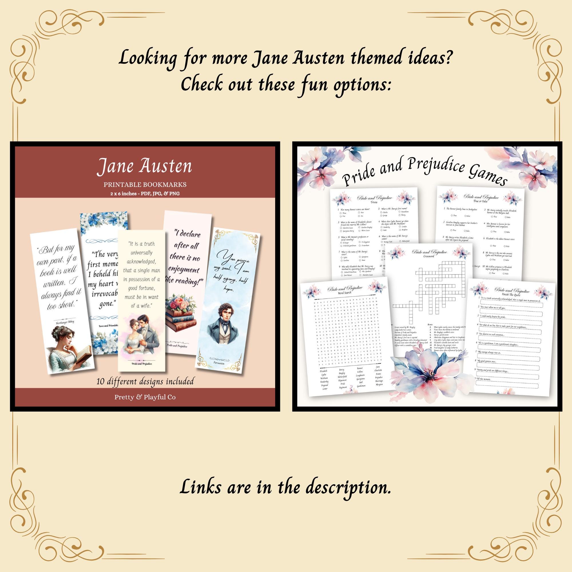 Jane Austen Themed Games Printable Regency Party Games Book Club
