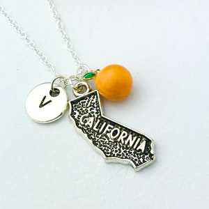 California State Necklace - California State Pendant- California Orange Necklace -Personalized California Necklace-