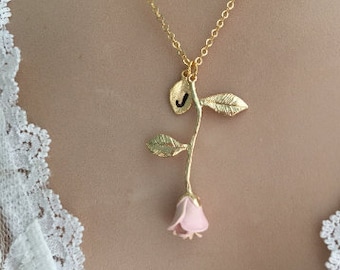 Pink Necklace, Pink Pendant Necklace, Pink Bridesmaids, Pink Wedding, Pale pink Necklace, Pink Jewelry