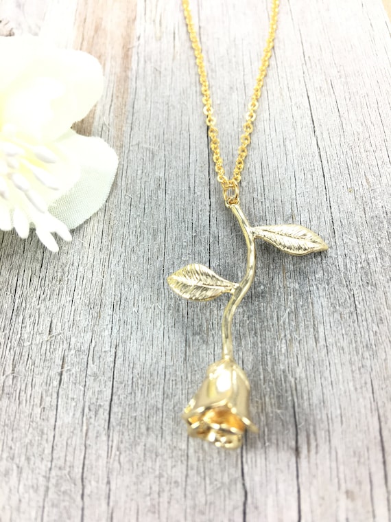 Red Rose Flower Pendant Jewelry 