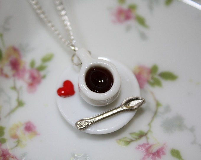 Coffee Love Coffee Cup Necklace Etsy