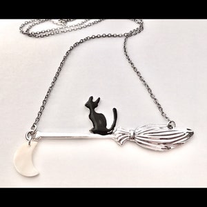 Black Cat Necklace Black Cat Pendant Cat Lovers Necklace Halloween Necklace Cat Jewelry afbeelding 9