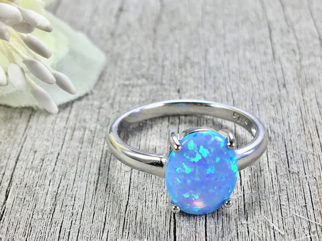 Opal Ring / Opal Ring Silver / Opal Oval Ring / Gifts for - Etsy