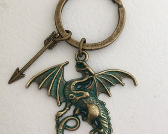 Four-Winged Dragon Keychain Set - 3PCS Metal Enamel Keychains, Ideal Gift For Book Fans - View #2
