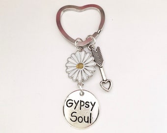 Gypsy Soul, Gypsy Soul Keychain, Bohemian Keychain, Gypsy Gift