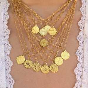 Dainty Zodiac Necklace - Zodiac Jewelry - Zodiac Coin Necklace - Constellation