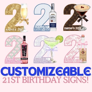 Custom 21st Birthday Sign Digital Download, Completely Personalized College Sign Night, 21st Birthday Celebration Sign