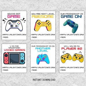 Gamer Valentinstag Karten, Geschenk für Kinder Klassenzimmer, bedruckbar, Valentinstag Karten für Vorschulkinder, Valentinstag für Schule, Kindergarten Valentinstag