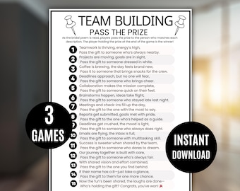 Bürospiele, Spielen Sie den Preis, Teamspiel, Teamspiel, Mitarbeiter Spiele, Happy Hour Büroparty, Druckbares Spiel, Links Rechts