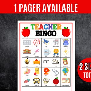 Teacher Bingo, 50 Printable Teacher Appreciation Bingo Cards, Kids ...